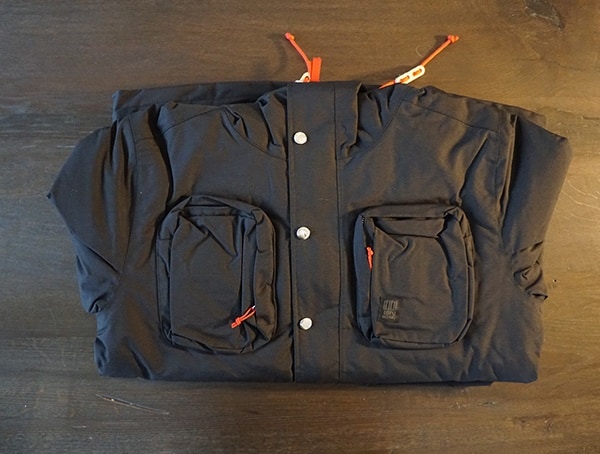 Folded Topo Designs Mens Black Mountain Jacket