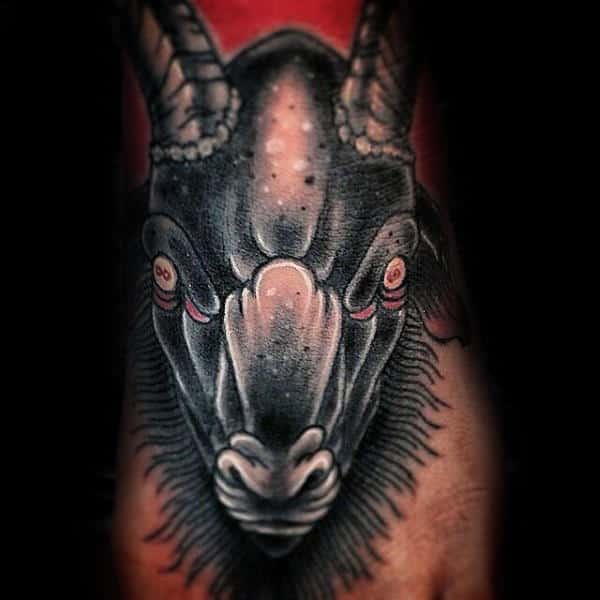 Foot Goat Mens Old School Tattoos