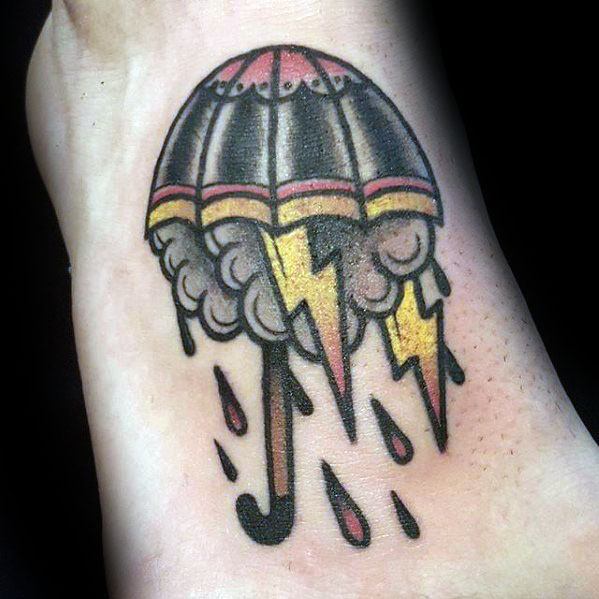 Foot Umbrella Mens Tattoo Ideas