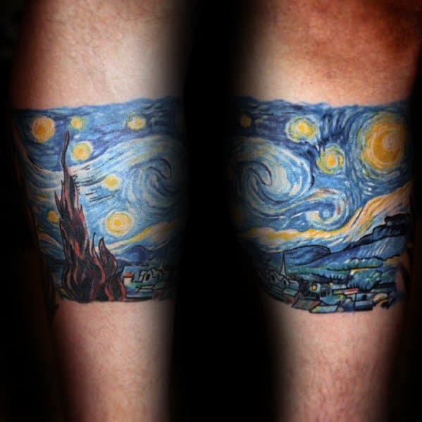 Forearm Band Guys Starry Night Tattoos