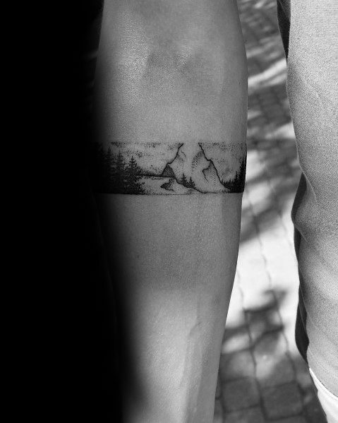 Forearm Band Timberline Male Tattoos