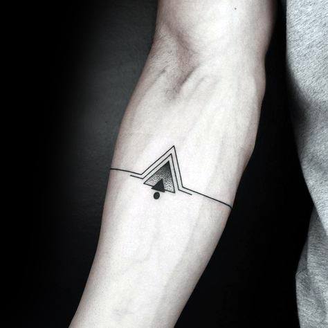 Forearm Band With Triangles Geometric Guys Tattoo Ideas