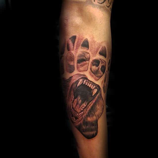 Forearm Bear Claw Male Tattoos