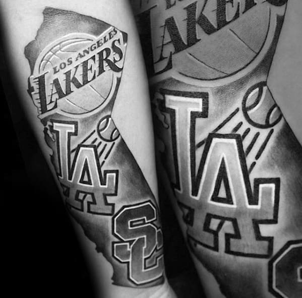 Forearm California Outline Cool Dodgers Tattoo Design Ideas For Male