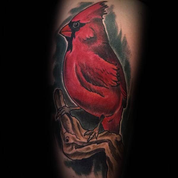Forearm Cardinal Male Bird Tattoo