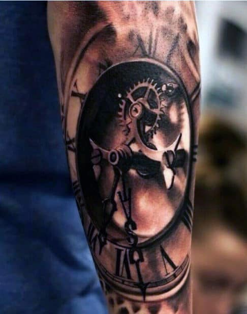 Forearm Click Tattoo Designs For Men