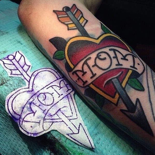 Forearm Cool Traditional Mom Tattoo Design Ideas For Male