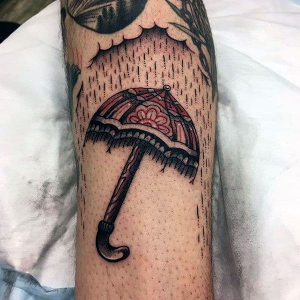 Forearm Distinctive Male Umbrella Tattoo Designs
