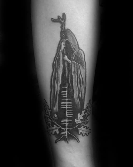 Forearm Grim Reaper Ogham Guys Tattoo Designs
