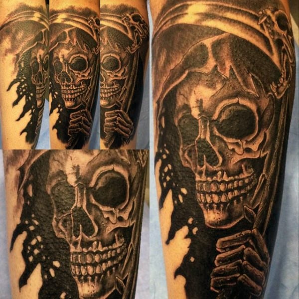 Forearm Grim Reaper Tattoo Ideas For Guys