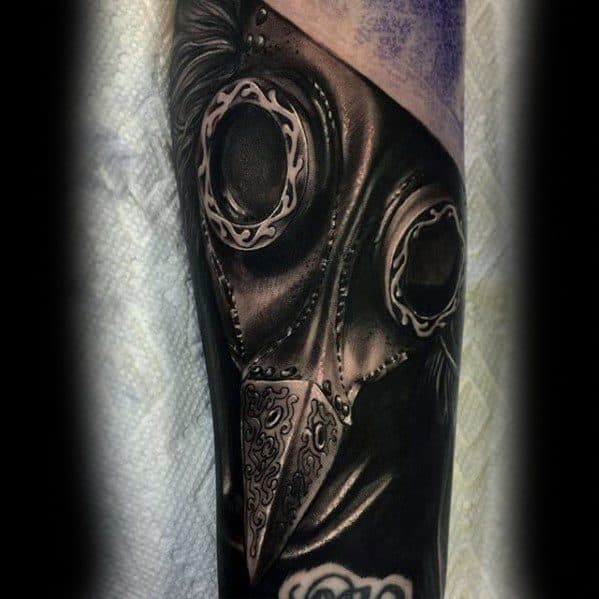 Forearm Guys Plague Doctor Tattoo Design Ideas