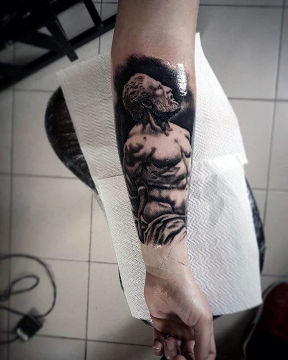 Forearm Guys Roman Statue Tattoos