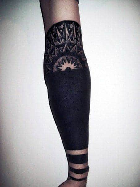 Forearm Half Sleeve Blackwork Male Tattoos