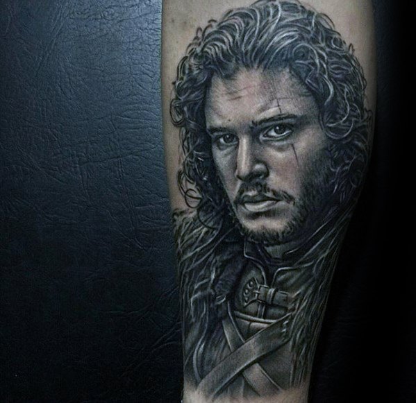 Forearm Jon Snow Portrait Game Of Thrones Male Tattoos