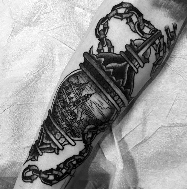 Forearm Lantern Tattoo Ideas On Guys