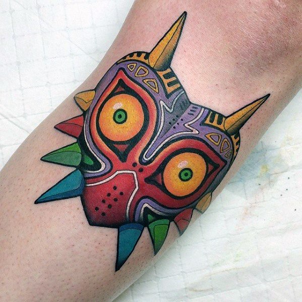 Forearm Majoras Mask Tattoos Guys
