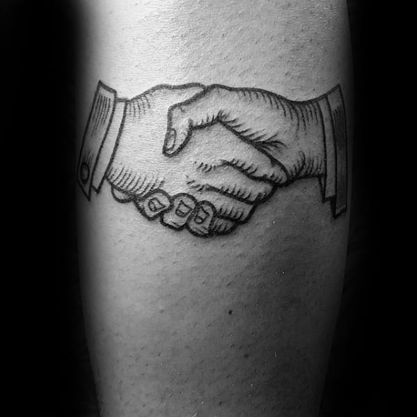 Forearm Male Handshake Tattoo Ideas