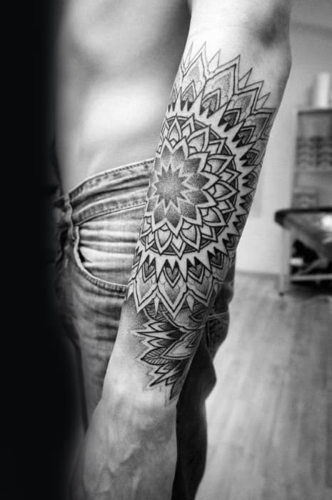 Forearm Male Mandala Tattoo Ideas