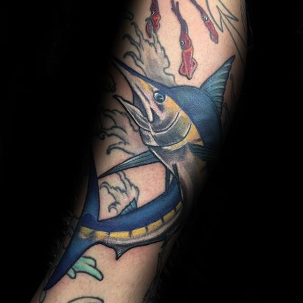 Forearm Marlin Male Tattoo Designs Forearm