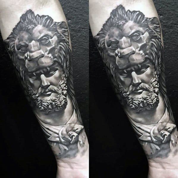 Forearm Mens Cool Roman Statue Tattoo Design Inspiration