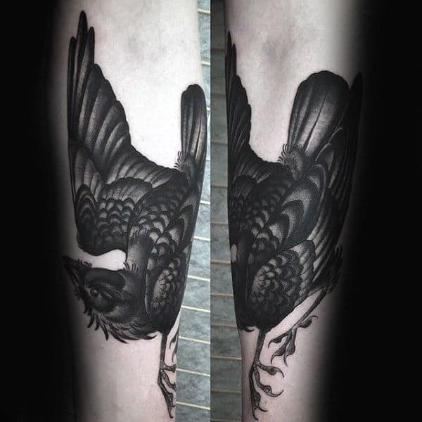 Forearm Mens Crow Tattoo Ideas