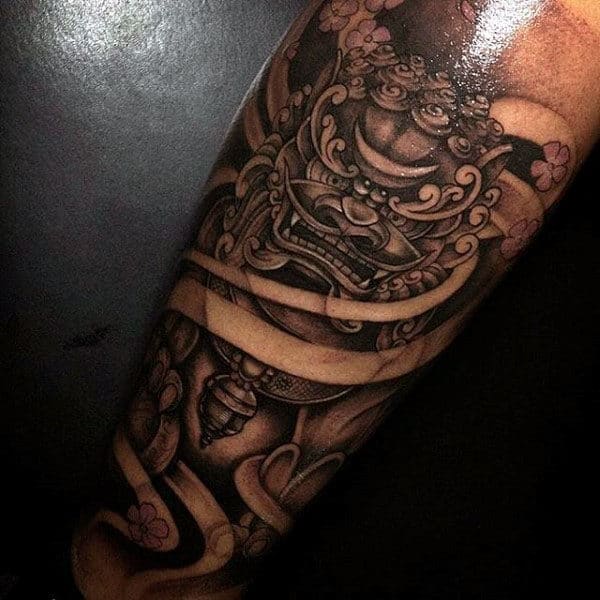Forearm Mens Foo Dog Statue Tattoos