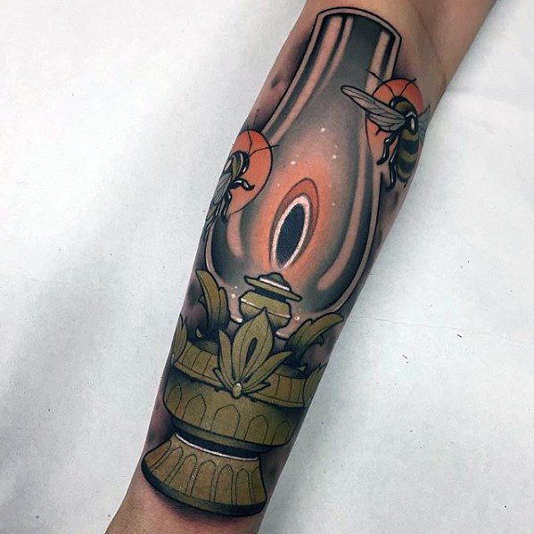 Forearm Mens Lantern Tattoo