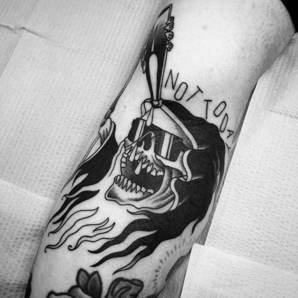 Forearm Not Today Traditional Reaper Tattoo Ideas On Guys