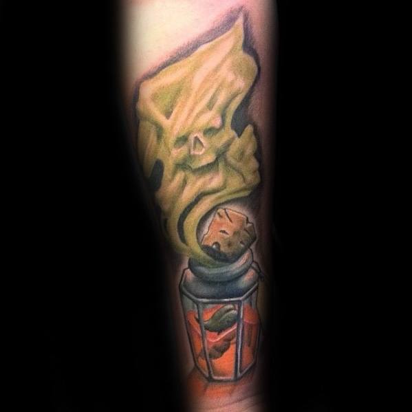 Forearm Poison Bottle Mens Tattoo Ideas