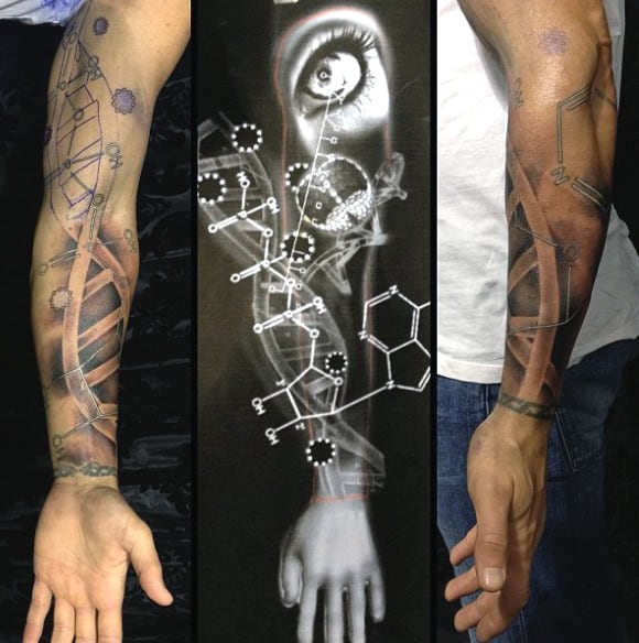 Forearm Science Dna Tatttoo For Males
