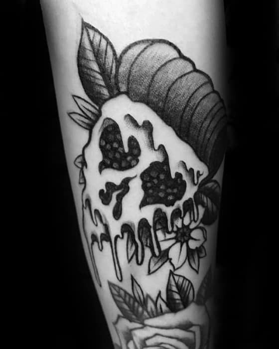 Forearm Skull Pizza Guys Tattoos
