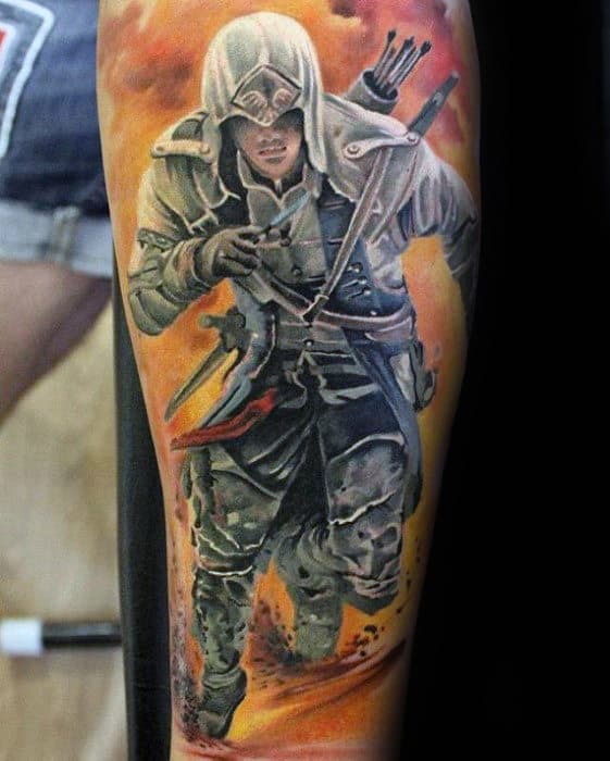 Forearm Sleeve Assassins Creed Tattoo Ideas For Men