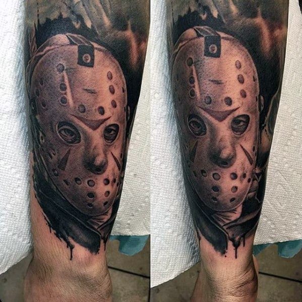 Forearm Sleeve Awesome Ink Jason Mask Tattoos For Men
