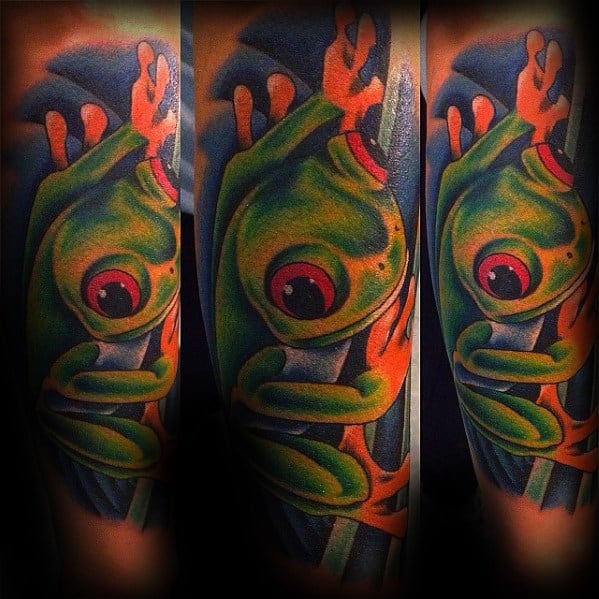 Forearm Sleeve Awesome Tree Frog Tattoos For Men