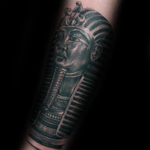 Forearm Sleeve King Tut Tattoo On Gentleman