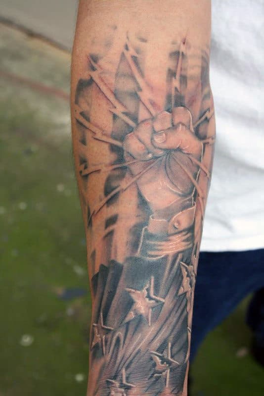 Forearm Sleeve Lineman Mens Tattoos