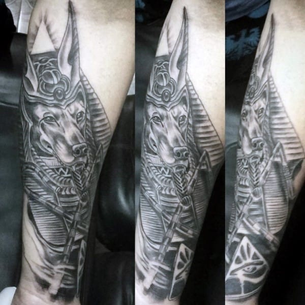 Forearm Sleeve Male Anubis Tattoos