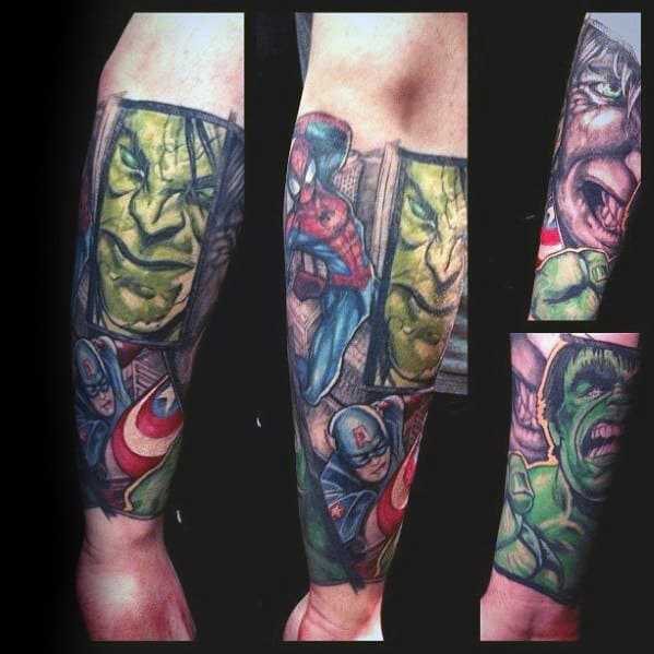 Forearm Sleeve Mens Marvel Tattoos