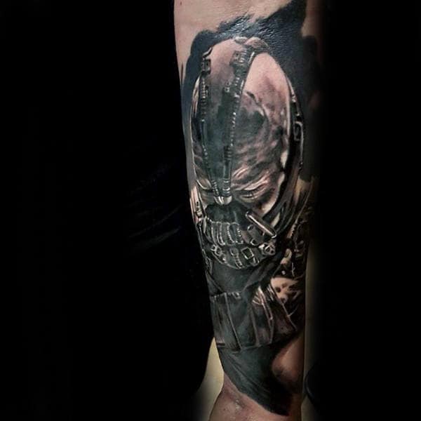 Forearm Sleeve Tattoo For Men With Bane Design