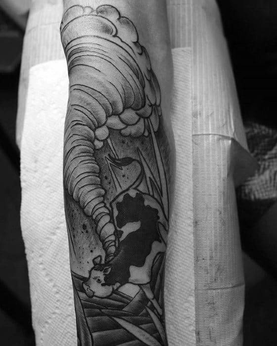 Forearm Sleeve Tornado Thunderstorm Mens Tattoo Ideas