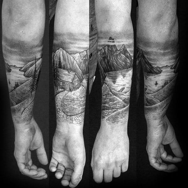 Forearm Sleeve Uys Cabin Tattoo