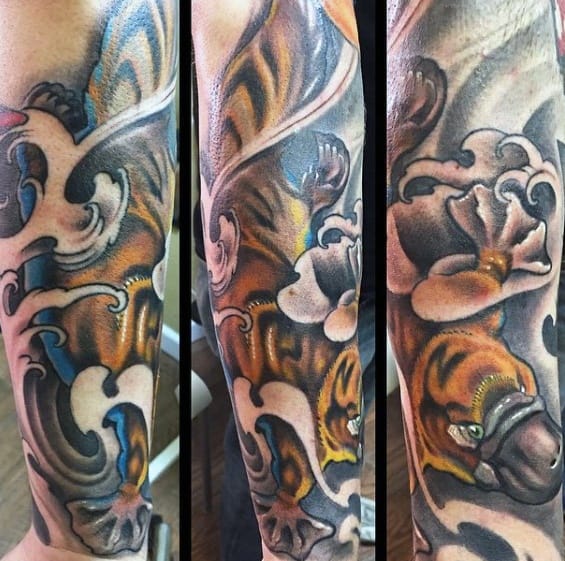 Forearm Sleevemasculine Platypus Tattoos For Men