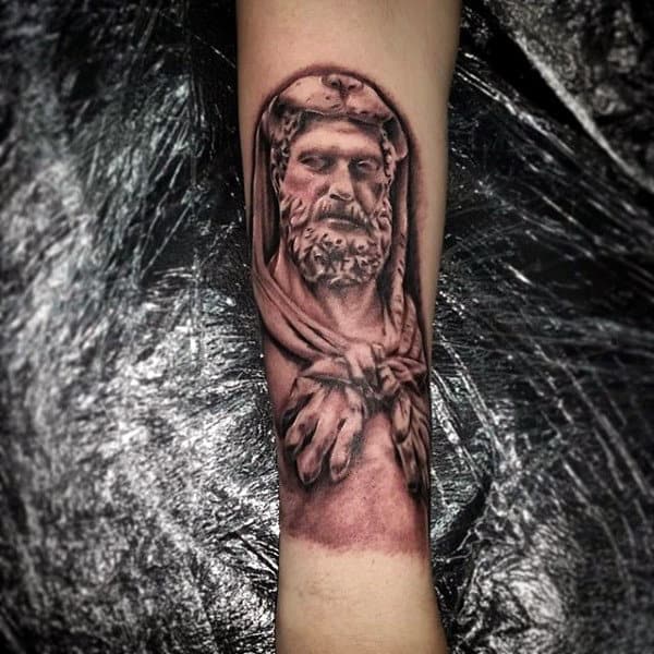 Forearm Tattoo Of Hercules On Male