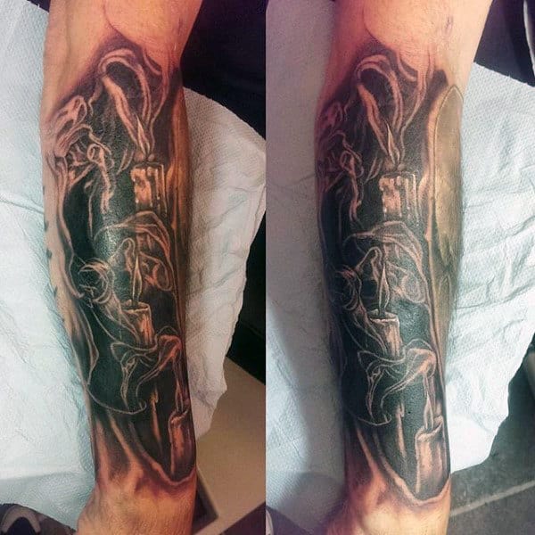 Forearm Tattoo Smoke Shading For Men