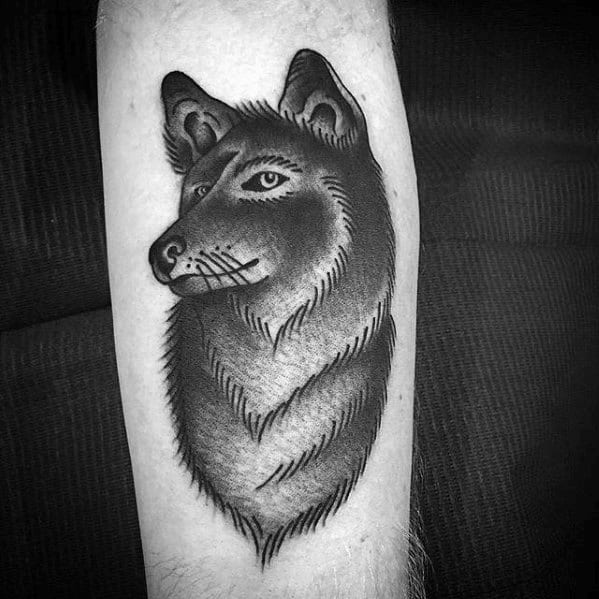 Forearm Traditional Old School Coyote Guys Tattoos