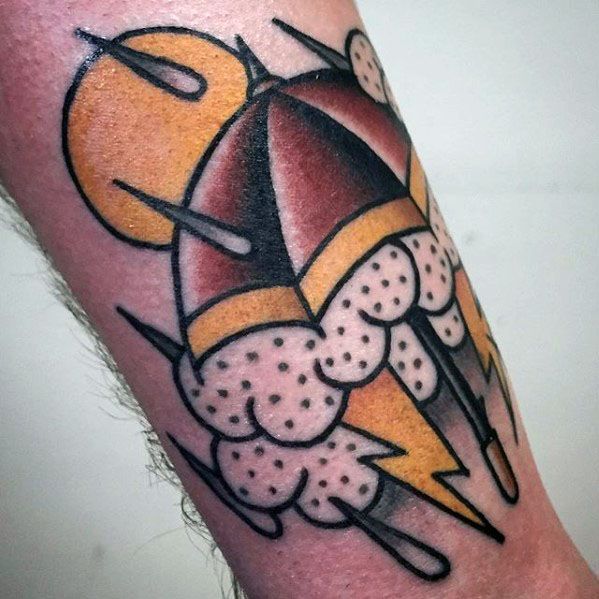 Forearm Umbrella Male Tattoos