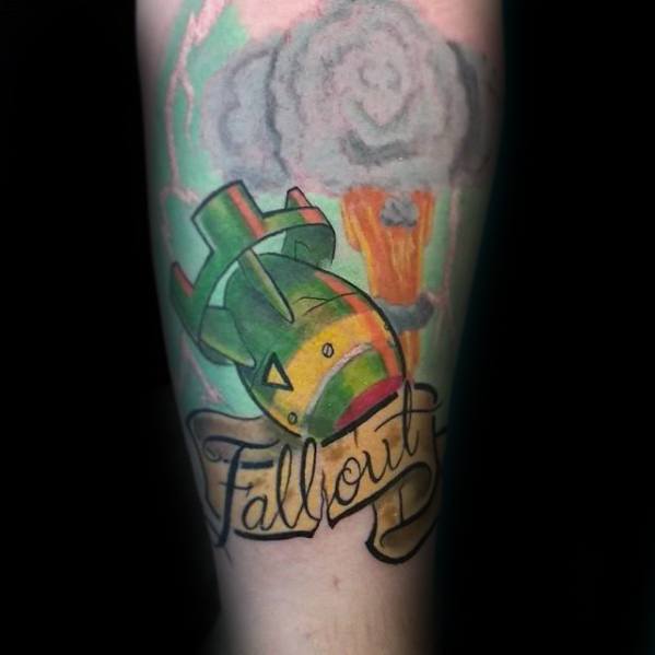 Forearm Video Game Fallout Tattoo Designs For Men