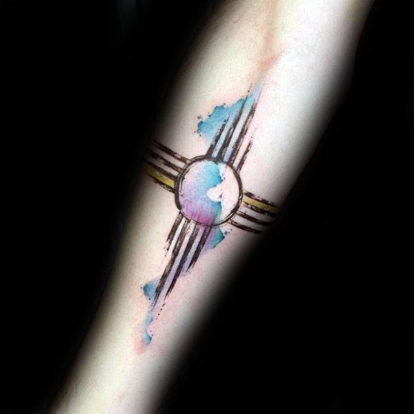 Forearm Watercolor Creative Zia Tattoos For Men