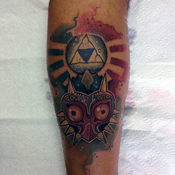 Forearm Watercolor Male Cool Majoras Mask Tattoo Ideas