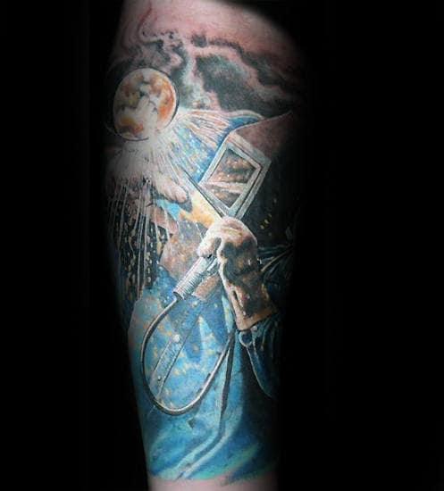 Forearm Welding Sleeve Tattoo On Male
